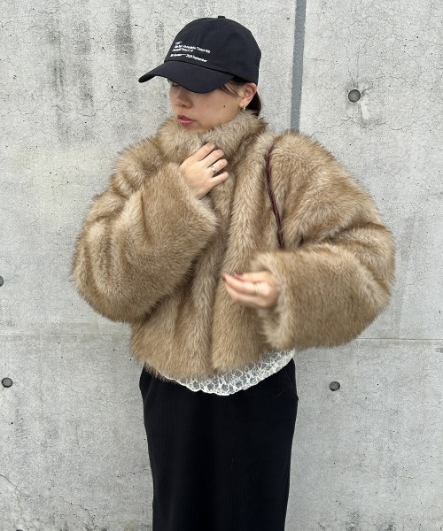 nissen（ニッセン）の「フェイクファージャケット（その他アウター・レディース・グレー/ブラウン・フリー）」の11枚目の写真