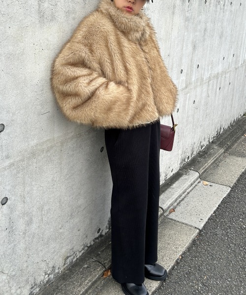 nissen（ニッセン）の「フェイクファージャケット（その他アウター・レディース・グレー/ブラウン・フリー）」の13枚目の写真