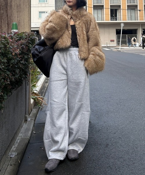 nissen（ニッセン）の「フェイクファージャケット（その他アウター・レディース・グレー/ブラウン・フリー）」の6枚目の写真