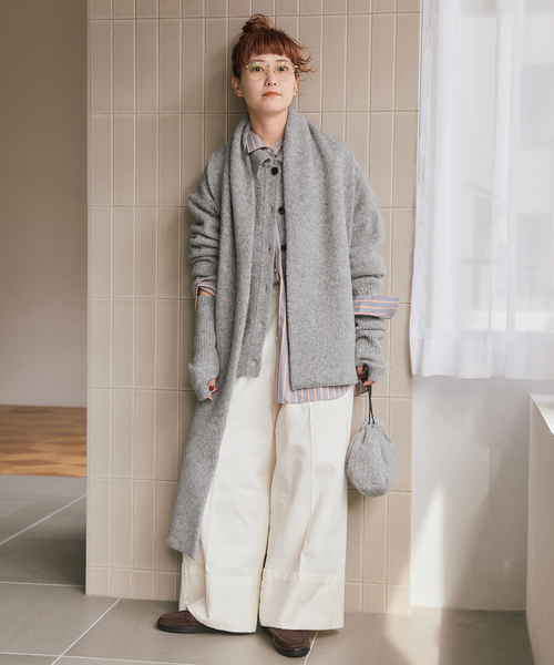 Spick & Span（スピックアンドスパン）の「a&m アルパカミックスポロシャツニット（ニット/セーター・レディース・グレー/イエロー/ブルー系その他・FREE）」の5枚目の写真