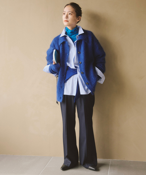 Spick & Span（スピックアンドスパン）の「a&m アルパカミックスポロシャツニット（ニット/セーター・レディース・グレー/イエロー/ブルー系その他・FREE）」の6枚目の写真