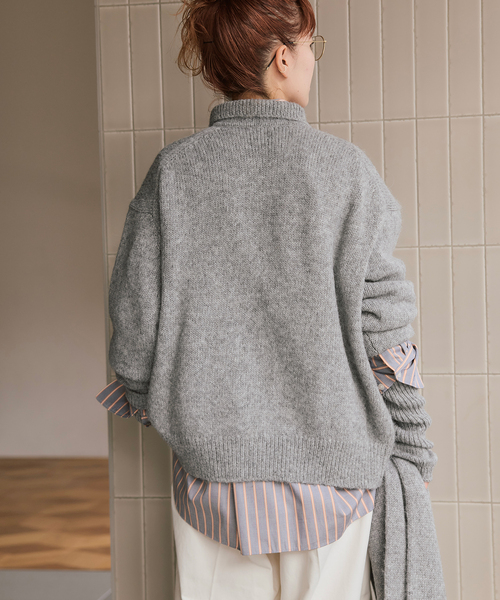 Spick & Span（スピックアンドスパン）の「a&m アルパカミックスポロシャツニット（ニット/セーター・レディース・グレー/イエロー/ブルー系その他・FREE）」の9枚目の写真