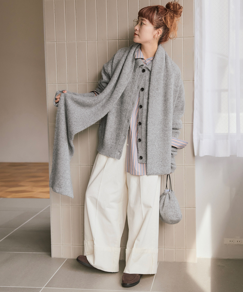 Spick & Span（スピックアンドスパン）の「a&m アルパカミックスポロシャツニット（ニット/セーター・レディース・グレー/イエロー/ブルー系その他・FREE）」の11枚目の写真