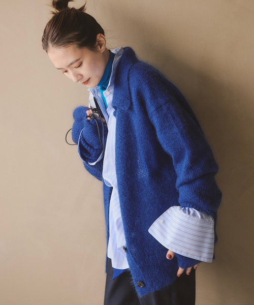 Spick & Span（スピックアンドスパン）の「a&m アルパカミックスポロシャツニット（ニット/セーター・レディース・グレー/イエロー/ブルー系その他・FREE）」の13枚目の写真