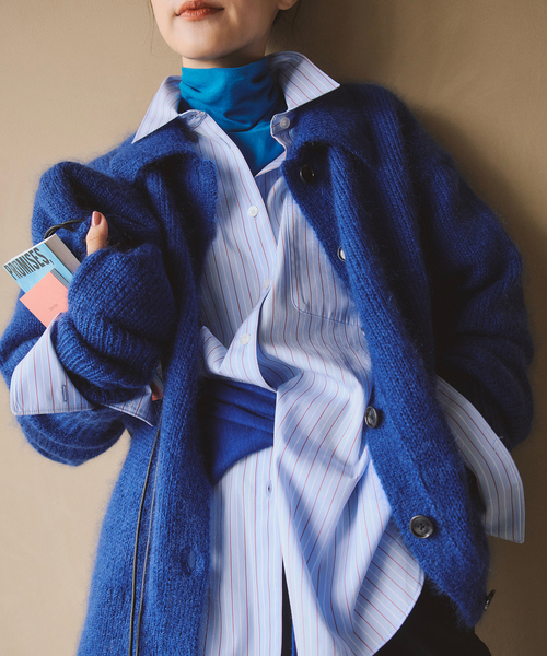 Spick & Span（スピックアンドスパン）の「a&m アルパカミックスポロシャツニット（ニット/セーター・レディース・グレー/イエロー/ブルー系その他・FREE）」の14枚目の写真