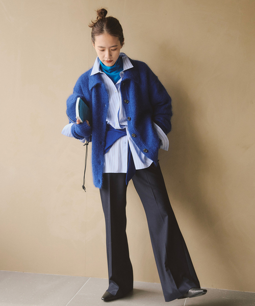 Spick & Span（スピックアンドスパン）の「a&m アルパカミックスポロシャツニット（ニット/セーター・レディース・グレー/イエロー/ブルー系その他・FREE）」の17枚目の写真