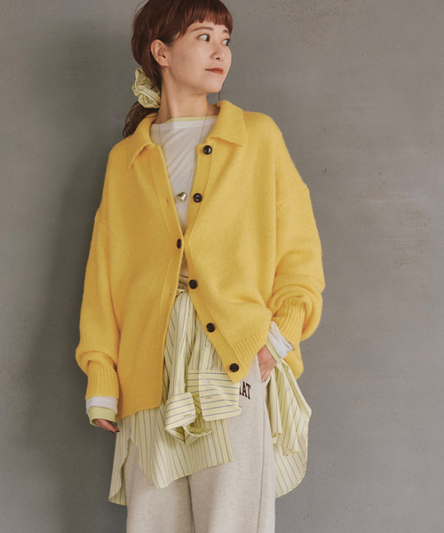 Spick & Span（スピックアンドスパン）の「a&m アルパカミックスポロシャツニット（ニット/セーター・レディース・グレー/イエロー/ブルー系その他・FREE）」の19枚目の写真