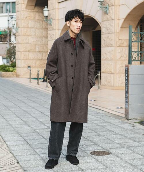 URBAN RESEARCH DOORS(アーバンリサーチドアーズ)の「ウールメルトンステンカラーコート(ステンカラーコート・メンズ・チェック/チャコールグレー/ブラック・MEDIUM/LARGE)」の16枚目の写真