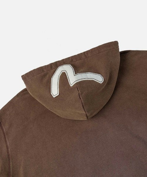 EVISU】HEAVY WEIGHT WASHED EV HOODIE / ブラウン [2EAEJM5SW6022RXFL
