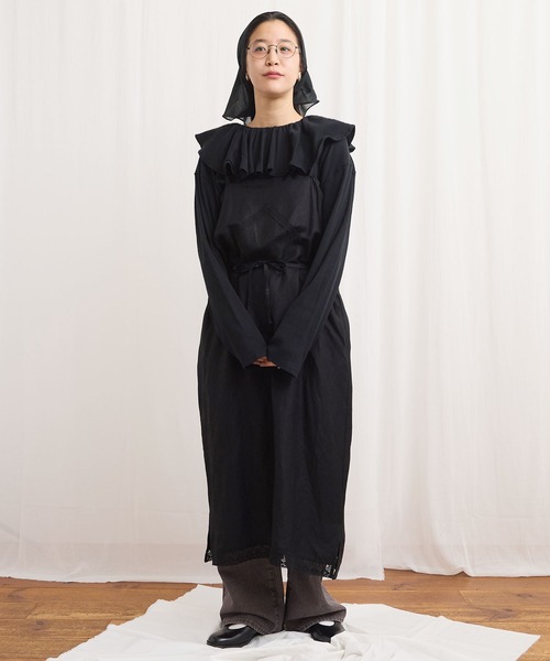 fig Ｌondon（フィグロンドン）の「ZIM tereko frill pullover（Tシャツ/カットソー・レディース・グレー/ブラック/ホワイト・FREE）」の16枚目の写真