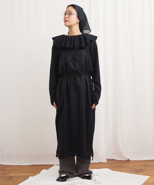 fig Ｌondon（フィグロンドン）の「ZIM tereko frill pullover（Tシャツ/カットソー・レディース・グレー/ブラック/ホワイト・FREE）」の17枚目の写真