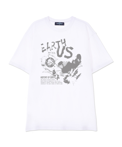 ASTRAL PROJECTION(アストラルプロジェクション)の「アースウィズアース スーピマコットン ラウンドネック 半袖Tシャツ_ホワイト(Tシャツ/カットソー・メンズ・その他・LARGE/X-LARGE/XX-LARGE)」の1枚目の写真
