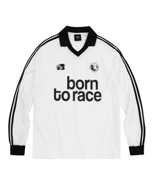 MOO(エムオーオー)の「本トラックロングスリーブフットボールジャージ - ホワイト(Tシャツ/カットソー・レディース・その他・LARGE)」の1枚目の写真