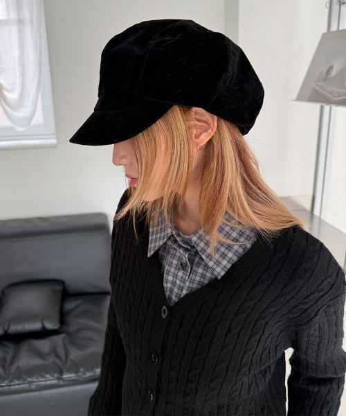 ベロア ニュースボーイ キャップ / キャスケット（キャスケット