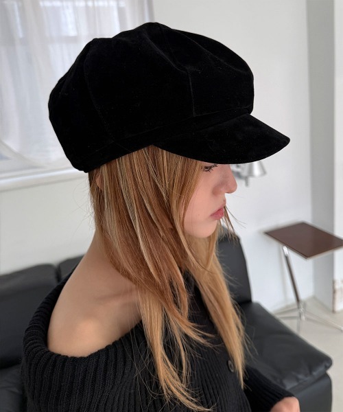 ベロア ニュースボーイ キャップ / キャスケット（キャスケット