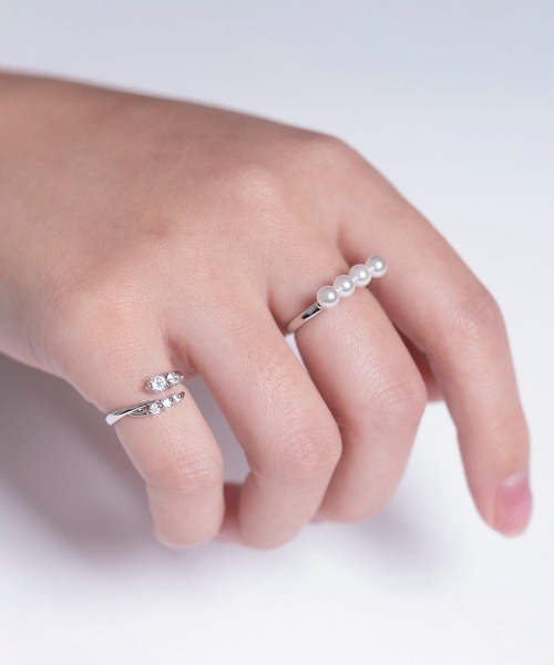 Karlas（カルラス）の「OKKO 5ストーン ピンキーフリーリング シルバー925 指輪 NO1997（リング・レディース・シルバー・FREE）」の2枚目の写真