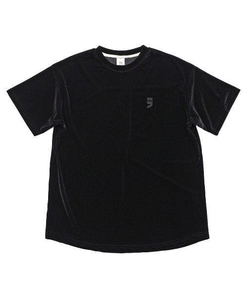 A NOTHING(アナッシング)の「DROP-SHOULDER VELVET 1/2 TEE (Black)(Tシャツ/カットソー・メンズ・その他・LARGE/MEDIUM/SMALL)」の1枚目の写真