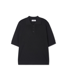 APOSTROPHE COMMA（アポストロフィコンマ）の「ダイヤパンチング半袖カラーTシャツ_ブラック（ポロシャツ）」