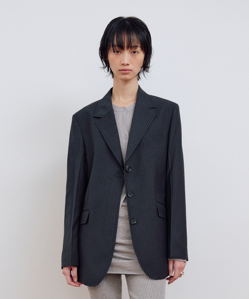Majournee(マジョネ)の「SINGLE HIDDEN JACKET_STRIPE(テーラードジャケット・レディース・その他・MEDIUM)」の1枚目の写真