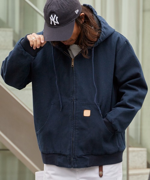ALL RUNS(オールランズ)の「Duck-Weave Full-Zip Blouson Parka / ダックコットン キルティングライナー フルジップフーデッドブルゾン(ブルゾン・メンズ・オリーブ/ネイビー/ブラウン・M/L)」の3枚目の写真