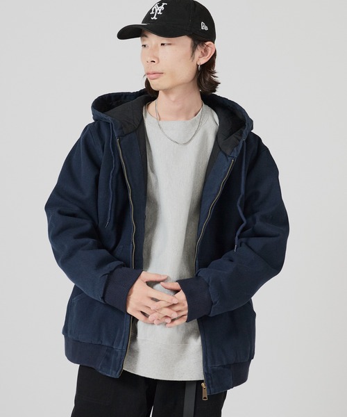 ALL RUNS(オールランズ)の「Duck-Weave Full-Zip Blouson Parka / ダックコットン キルティングライナー フルジップフーデッドブルゾン(ブルゾン・メンズ・オリーブ/ネイビー/ブラウン・M/L)」の15枚目の写真