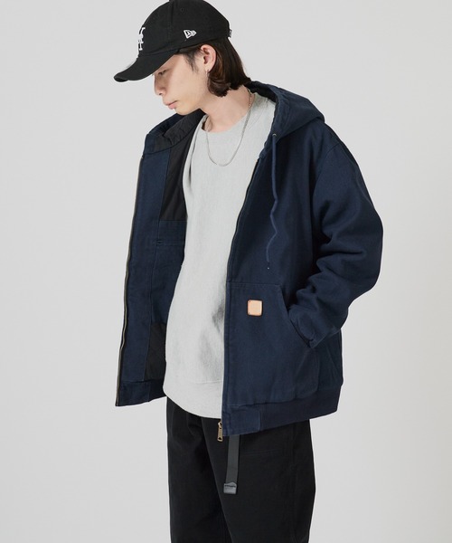 ALL RUNS(オールランズ)の「Duck-Weave Full-Zip Blouson Parka / ダックコットン キルティングライナー フルジップフーデッドブルゾン(ブルゾン・メンズ・オリーブ/ネイビー/ブラウン・M/L)」の16枚目の写真