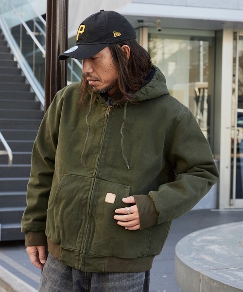 ALL RUNS(オールランズ)の「Duck-Weave Full-Zip Blouson Parka / ダックコットン キルティングライナー フルジップフーデッドブルゾン(ブルゾン・メンズ・オリーブ/ネイビー/ブラウン・M/L)」の14枚目の写真