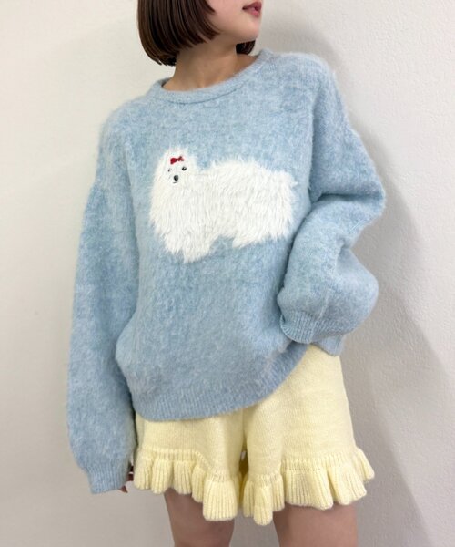 w closet（ダブルクローゼット）の「シャギーDOGニット（ニット/セーター・レディース・グレー/イエロー/ブルー・FREE）」の3枚目の写真