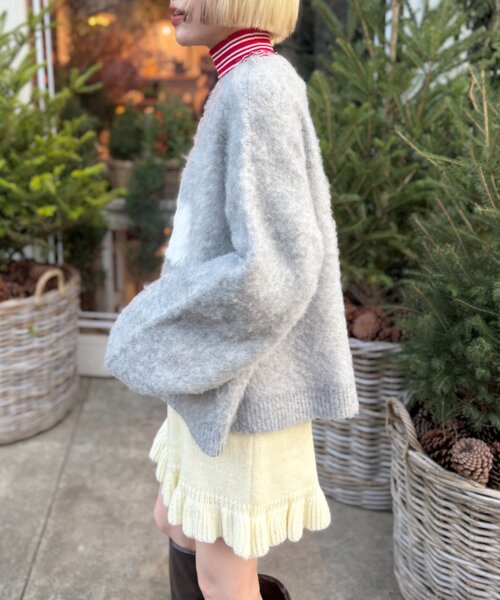 w closet（ダブルクローゼット）の「シャギーDOGニット（ニット/セーター・レディース・グレー/イエロー/ブルー・FREE）」の6枚目の写真