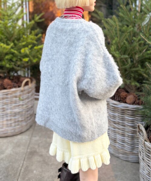w closet（ダブルクローゼット）の「シャギーDOGニット（ニット/セーター・レディース・グレー/イエロー/ブルー・FREE）」の7枚目の写真