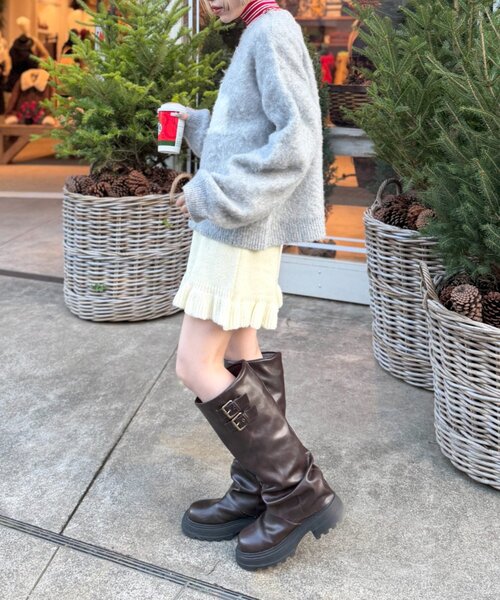 w closet（ダブルクローゼット）の「シャギーDOGニット（ニット/セーター・レディース・グレー/イエロー/ブルー・FREE）」の9枚目の写真