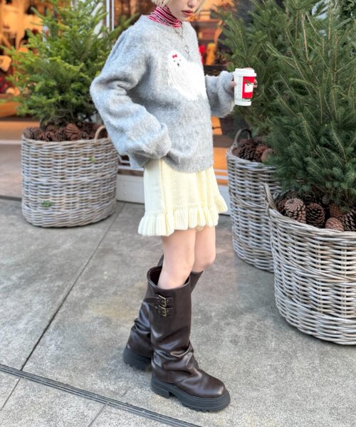 w closet（ダブルクローゼット）の「シャギーDOGニット（ニット/セーター・レディース・グレー/イエロー/ブルー・FREE）」の11枚目の写真