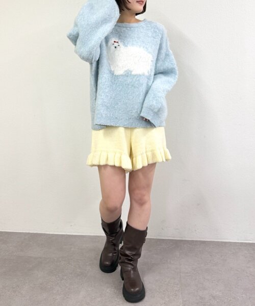 w closet（ダブルクローゼット）の「シャギーDOGニット（ニット/セーター・レディース・グレー/イエロー/ブルー・FREE）」の12枚目の写真