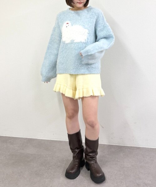 w closet（ダブルクローゼット）の「シャギーDOGニット（ニット/セーター・レディース・グレー/イエロー/ブルー・FREE）」の13枚目の写真