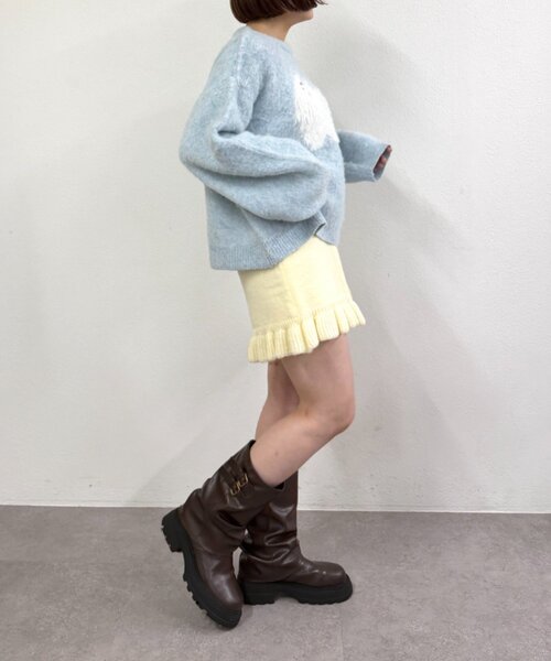 w closet（ダブルクローゼット）の「シャギーDOGニット（ニット/セーター・レディース・グレー/イエロー/ブルー・FREE）」の14枚目の写真