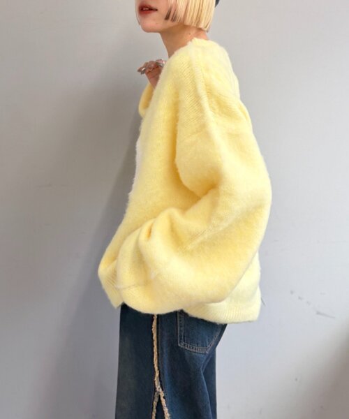 w closet（ダブルクローゼット）の「シャギーDOGニット（ニット/セーター・レディース・グレー/イエロー/ブルー・FREE）」の19枚目の写真