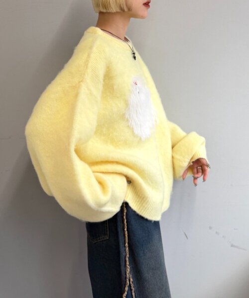 w closet（ダブルクローゼット）の「シャギーDOGニット（ニット/セーター・レディース・グレー/イエロー/ブルー・FREE）」の21枚目の写真