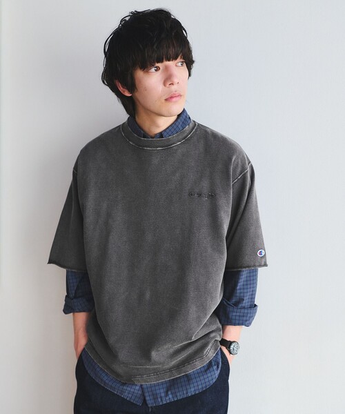 セール】【別注】＜Champion＞フェード クルーネック 半袖 スウェット