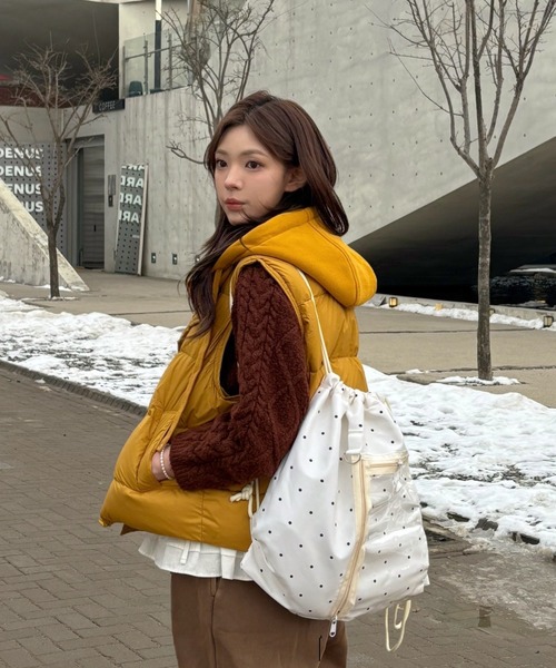 Vini（ヴィニ）の「【推し活】ウィッシュコア透明ポケット付きナップザック（バックパック/リュック・レディース・ブラック系その他/ブラック/ホワイト・FREE）」の13枚目の写真