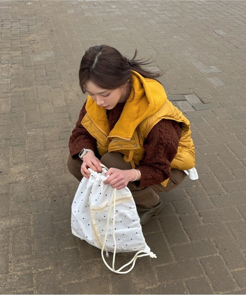 Vini（ヴィニ）の「【推し活】ウィッシュコア透明ポケット付きナップザック（バックパック/リュック・レディース・ブラック系その他/ブラック/ホワイト・FREE）」の16枚目の写真