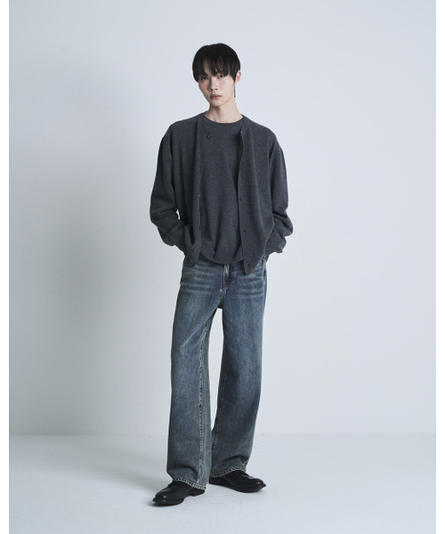 POKER FACE(ポーカーフェイス)の「FARASHA CASHMERE CREW NECK CARDIGAN CHARCOAL(ニット/セーター・レディース・その他・50/46/48)」の7枚目の写真