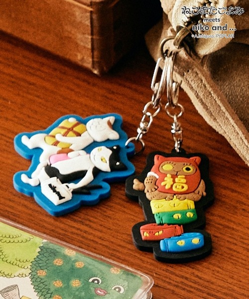 【貴重】イベント限定 ライネコ&onちゃん仲良しキーホルダー ねこまたごよみ】コラボ キーホルダー（キーホルダー）｜niko and