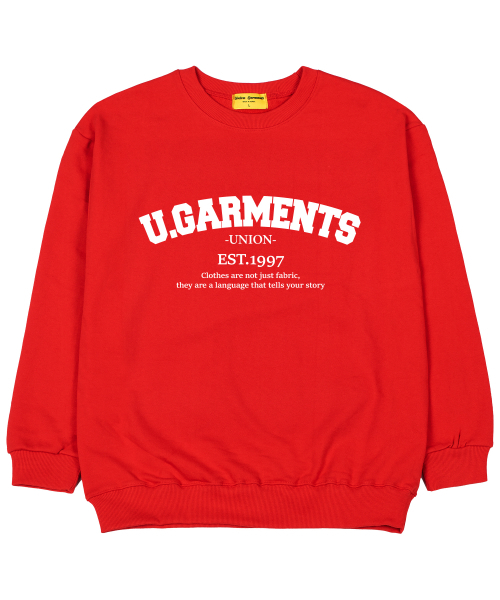 Union Garments(ユニオンガーメンツ)の「1997アーチガーメンツ 裏毛 オーバーサイズ スウェットシャツ レッド(スウェット・レディース・その他・MEDIUM/LARGE/X-LARGE/XX-LARGE)」の1枚目の写真