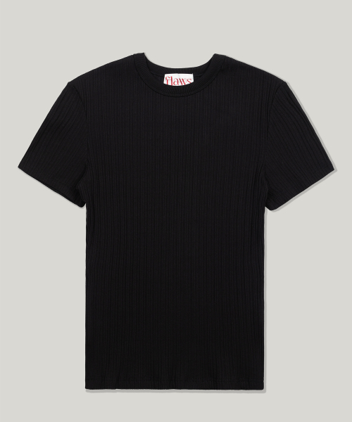 FLAWSROOM（フローズルーム）の「Ribbed Half Sleeve [BLACK]（Tシャツ/カットソー・メンズ・その他・MEDIUM/LARGE/X-LARGE）」の2枚目の写真
