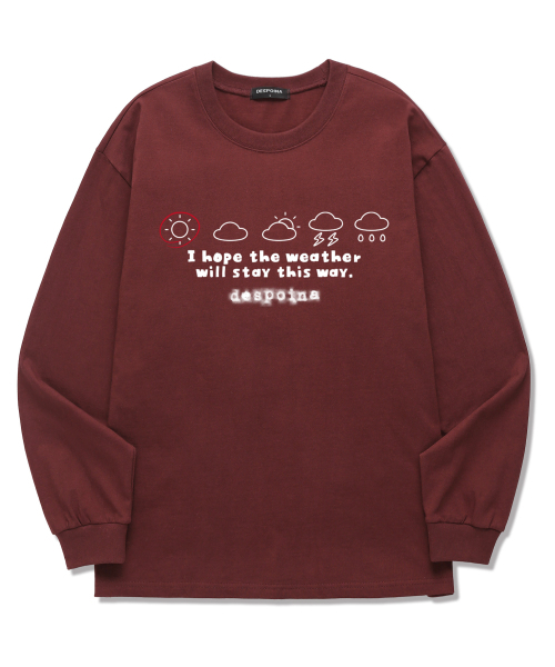 OUSE（オウズ）の「Weather emoticon ロングスリーブ (DLS002) バーガンディ（Tシャツ/カットソー・レディース・その他・SMALL/LARGE/X-LARGE/XX-LARGE/MEDIUM）」の4枚目の写真