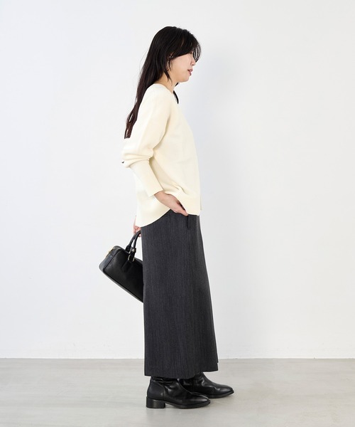 MICA&DEAL（マイカ＆ディール）の「Vネックニットプルオーバー（ニット/セーター・レディース・ブラウン/チャコールグレー/オフホワイト・FREE）」の7枚目の写真