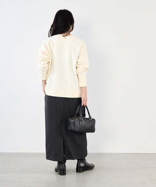 MICA&DEAL（マイカ＆ディール）の「Vネックニットプルオーバー（ニット/セーター・レディース・ブラウン/チャコールグレー/オフホワイト・FREE）」の8枚目の写真