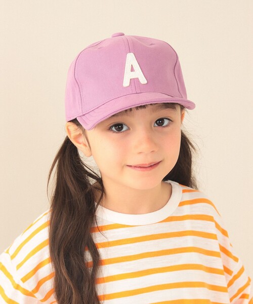 BEAMS mini(ビームスミニ)の「アルファベット ワッペン ツイル キャップ 2026SS(キャップ・キッズ・パープル/ベージュ/チャコールグレー/ホワイト系その他5・ONE SIZE)」の4枚目の写真
