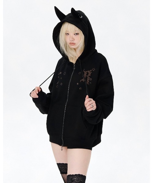 A'GEM/9 × .kom 『runningHIGH/ランニングハイ』EAR ZIP UP HOODIE