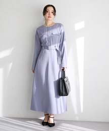 Andemiu（アンデミュウ）の「【セレモニー】キンボタンノーカラーワンピース636679（ワンピース）」